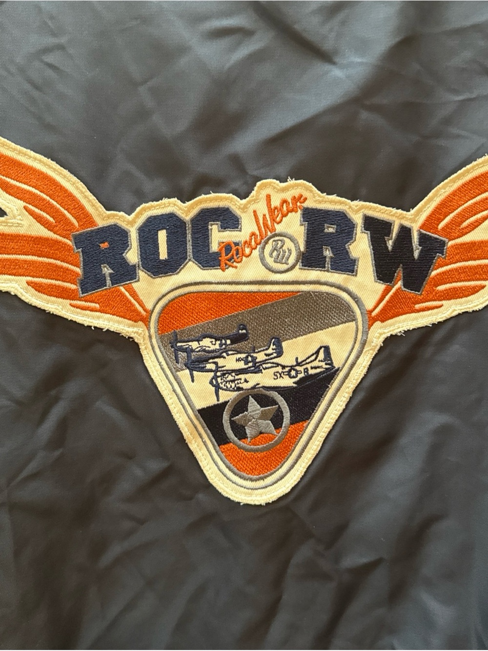 Vintage Rocawear Navy Jacket with Orange Trim and Patches - Picture 3 of 8